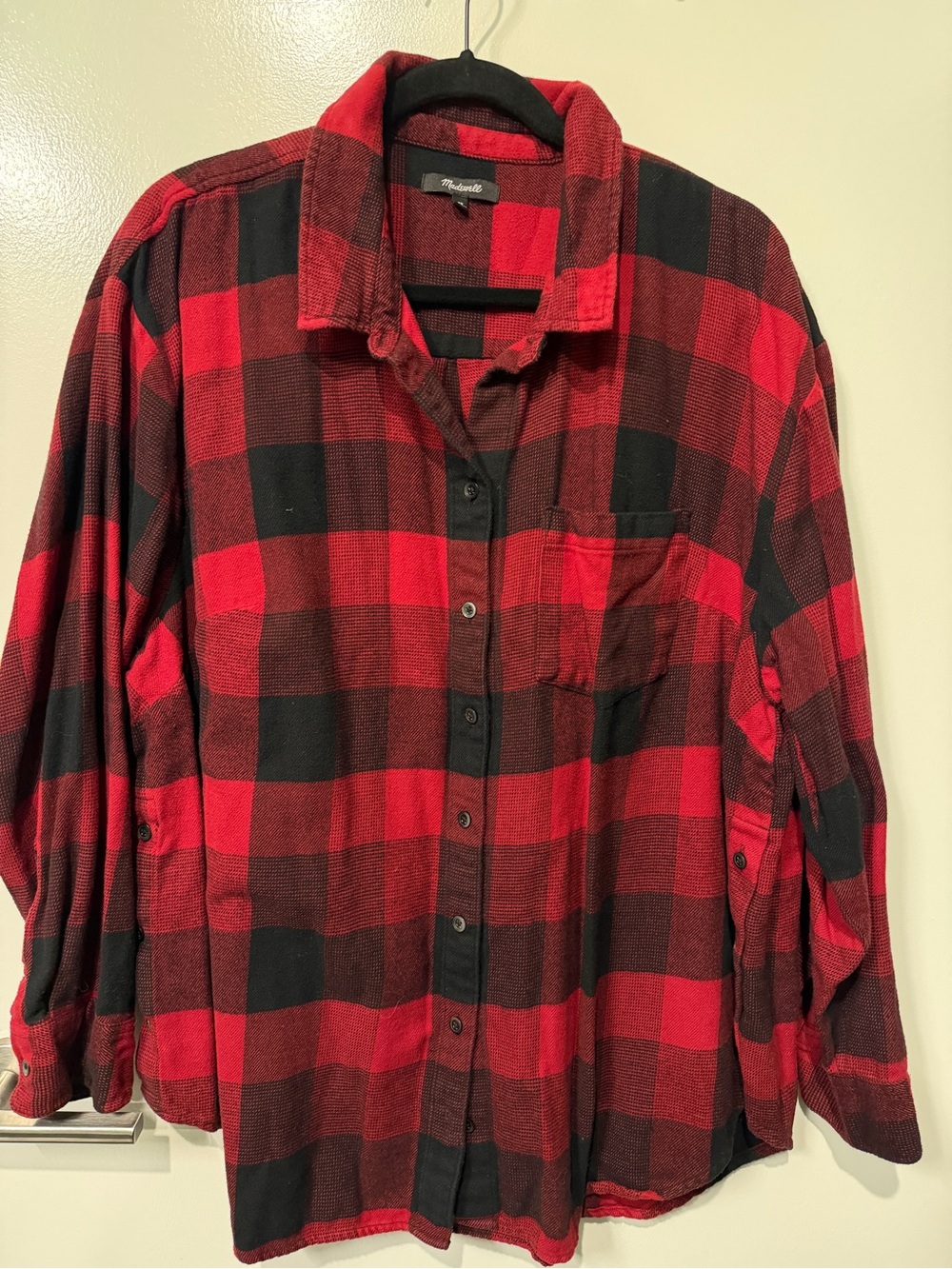 Madewell Red and Black Buffalo Plaid Button-Up